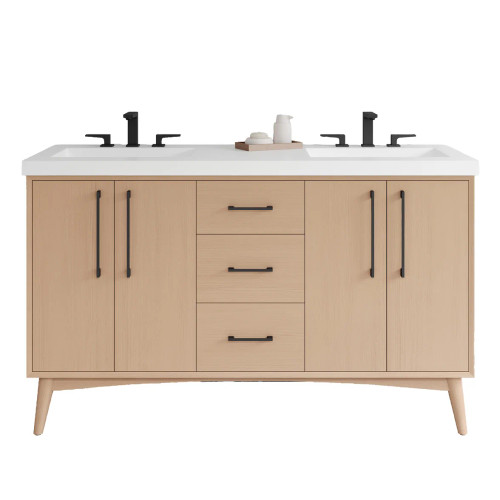 VKITDAS60NORER - 60" Dashwood Double Bowl Vanity Kit No Reversible - Jeffrey Alexander