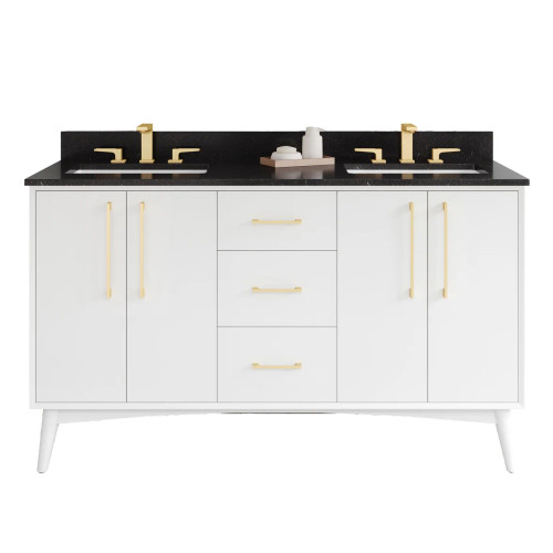 VKITDAS60WHBGR - 60in Dashwood Double Bowl Vanity White with Backsplash Grey - Jeffrey Alexander