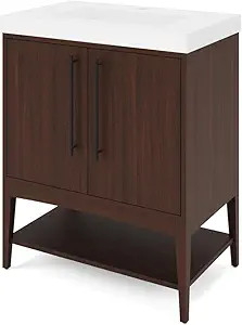 VNLEGWD30DW - 30 Inch Gardner Vanity Dark Walnut Floating Cabinet - Jeffrey Alexander
