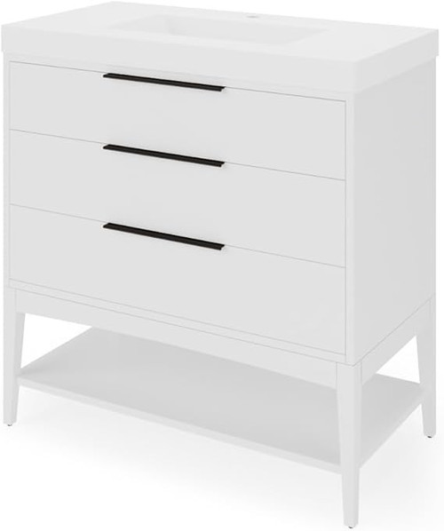 VNLEGWD36WH - 36 Inch Bathroom Vanity White - Jeffrey Alexander