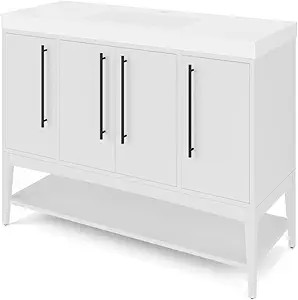 VNLEGWD48WH - 48" White Bath Vanity 47-7/8"W x 18-3/8"D x 13"H - Jeffrey Alexander