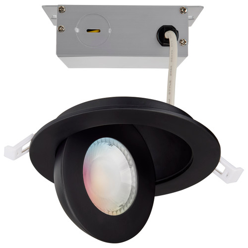S11294R1 - 9W 4 Inch LED Gimbal Downlight RGB Tunable White 2700K-5000K Remote Driver Black - Satco/Nuvo