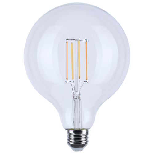 S12155 - 8W LED G40 Globe Bulb 3000K-2000K Warm Dimming E26 Medium Base Clear - Satco/Nuvo