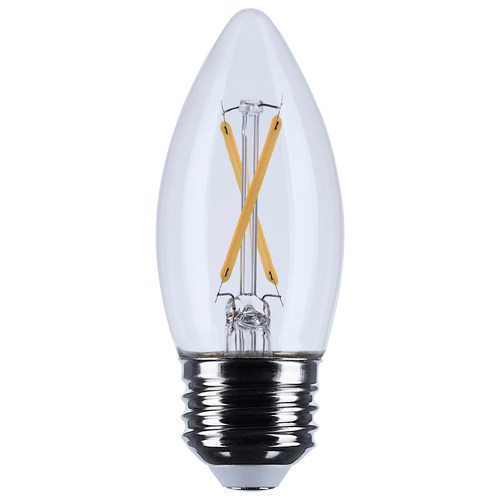 S12499 - 3W B11 LED Medium E26 Base Clear 3000K 250 Lumens Dimmable - Satco/Nuvo
