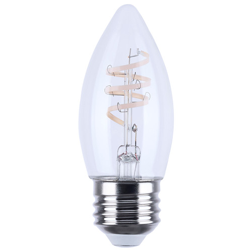 S12555 - 4W B11 LED Reminiscent Flex Gray Coil Filament E26 3000K Dimmable - Satco/Nuvo