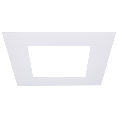 S13552 - 8-Inch Flat Goof Ring Square White Finish for Commercial Downlights - Satco/Nuvo
