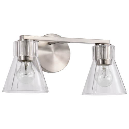 60-8332 - Gianna 2-Light 16in Vanity 60W Max Brushed Nickel Clear Glass - Satco/Nuvo