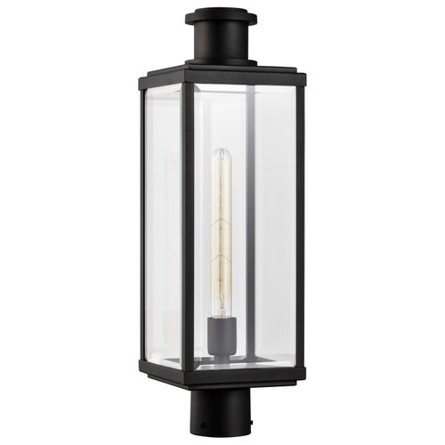 60-8513 - Outdoor Post Lantern 100W Max Sand Black Clear Beveled Glass Wet Rated - Satco/Nuvo
