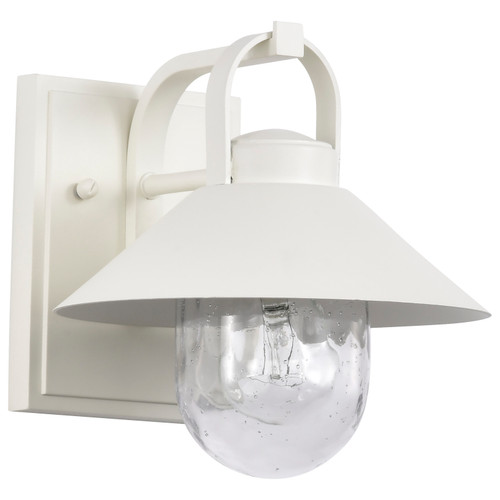 60-8520 - Small Outdoor Wall Lantern 40W Max E26 White Finish Clear Seeded Glass - Satco/Nuvo