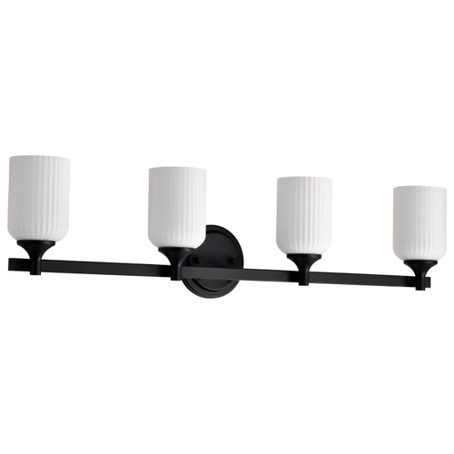 60-8644 - 4 Light Vanity 33" Wide 400W - Nuvo Lighting Solara Matte Black
