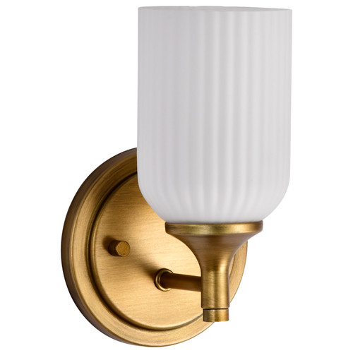 60-8661 - 1 Light Wall Sconce 100W Natural Brass Frosted Ribbed - Nuvo Solara