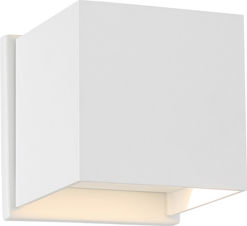 62-1467R1 - 5W LED Square Sconce 3000K Matte White 240 Lumens - Satco/Nuvo