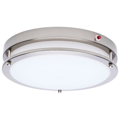 62-1890 - 13 Inch LED Flush Mount 25W CCT Selectable Emergency Battery Brushed Nickel - Satco/Nuvo