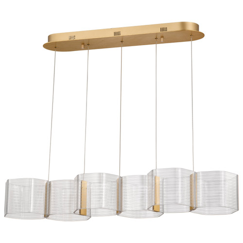 62-2405 - Kenzo LED 6 Light Island Pendant 34W 3000K Polished Anodized Bronze - Satco/Nuvo