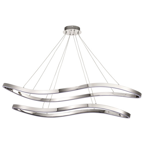 62-2432 - Sylas 48 Inch LED Pendant 64W 3000K Polished Nickel - Satco/Nuvo