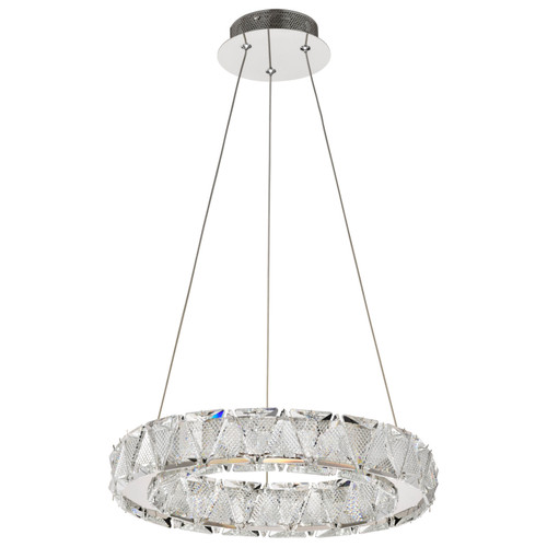 62-2441 - 15 Inch LED Pendant 27W Polished Nickel K9 Crystal - Satco/Nuvo