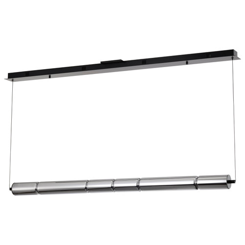 62-2452 - 48 Inch LED Island Pendant 50W 3000K 4000 Lumens Matte Black Smoked Glass - Satco/Nuvo