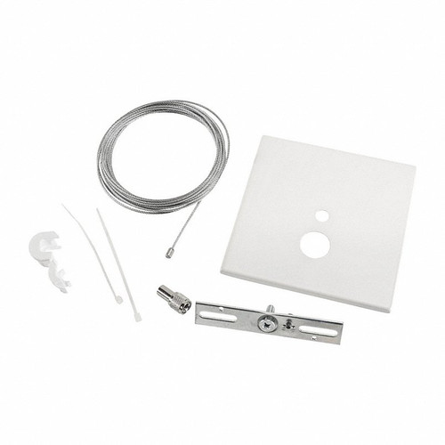 KT-LALED-5SC-1-F-KIT-S - 5" Square Canopy Cover Feed Kit J-Box Mount Silver - Keystone Technologies
