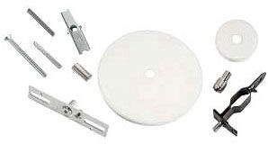 KT-LALED-CC-UNV-NF-KIT-B /A - Universal Canopy Cover Non-Feed Mounting Kit 2in & 5in Black J-Box T-Bar Drywall Masonry - Keystone Technologies
