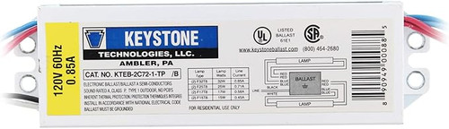 KTEB-2C72-1-TP-CP - Carton Pack 2x F17/25/32W T8 Class B Electronic Ballast - Keystone Technologies