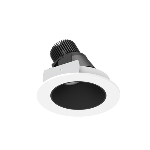 NIO-4RSLA40XBMPW/10 - 4" Iolite LED Round Adjustable Slot 1000lm 14W 3000K Black Reflector Matte Powder White Flange - Nora Lighting