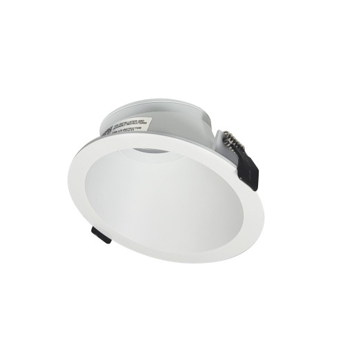 NIOC-4RSPMPW - 4" Iolite Can-less Sloped Downlight Trim 12W 1100lm Adjustable +/-10° Matte Powder White - Nora Lighting