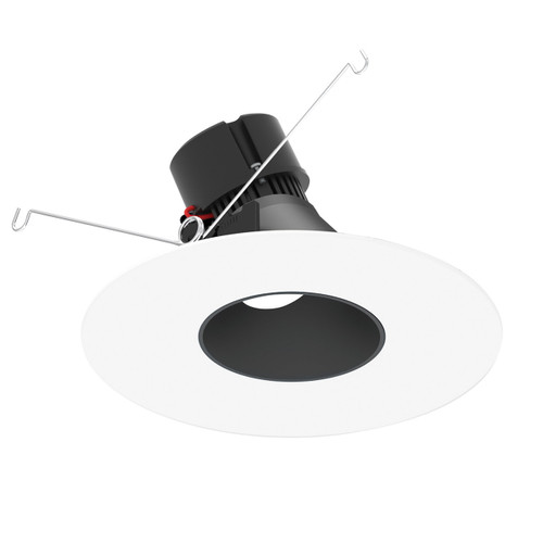 NPRLV-56RSLA35XBMPW - 5/6 inch Pearl Low Voltage LED Round Adjustable Slot Retrofit 1050lm 11W 3500K Black Reflector Matte Powder White Flange - Nora Lighting