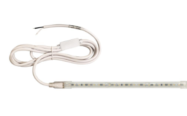 NUTP13-W95-4-12-927/HWSP - Custom Cut 95-ft 4-in 120V Continuous LED Tape Light 330lm/ft 3.6W/ft 2700K w/ Mounting Clips & 8' Hardwired Power Cord w/ Surge Protector - Nora Lighting