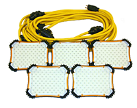 97135 - 50 ft 18/2 STW 4500 Lumen 5-Head LED Temporary String Light - Southwire