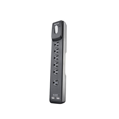 41495 - 6-Outlet Surge Protector 1780J 2.4A USB 4ft Cord Black - Southwire