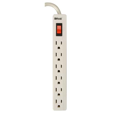 41366 - 6 Outlet Power Strip 2 ft Cord Surge Protector White - Southwire