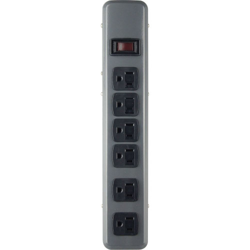 41386 - 6 Outlet Metal Power Strip 5ft Cord 1800W 15A (4+2) Dark Gray - Southwire
