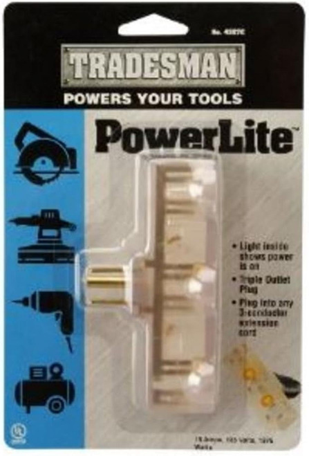 4327C - 3-Outlet Grounded Power Adapter 15A 125V Lighted - Southwire