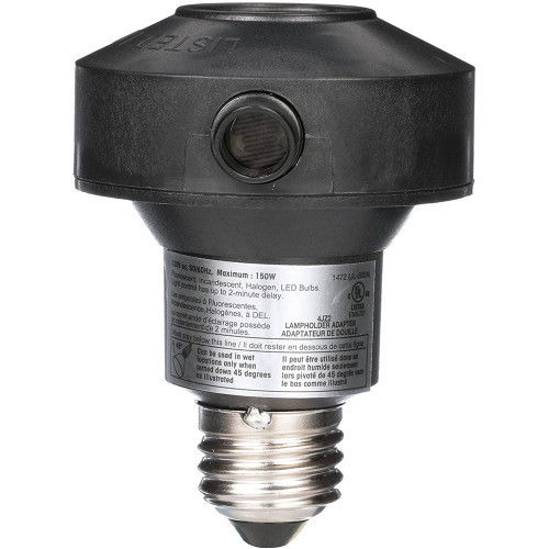 1472WD - Outdoor Photocell Floodlight Control Socket 50W 120V Black - Southwire