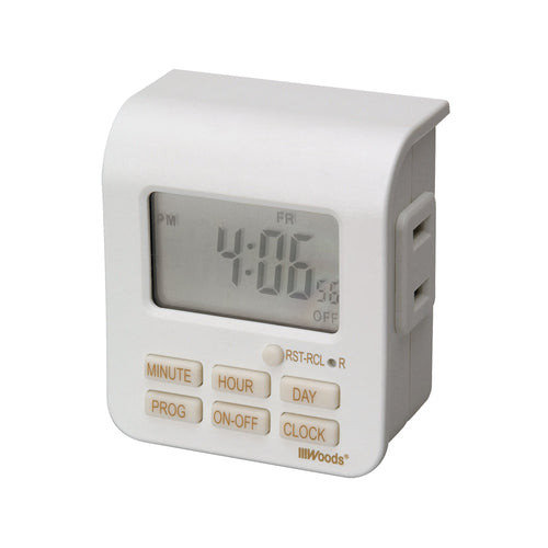50008WD - 10A 7-Day Indoor Plug-In Digital Timer Single Outlet - Southwire