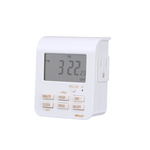 50009WD - 15 Amp 7-Day Indoor Digital Plug-In Timer 2 Grounded Outlets - Southwire