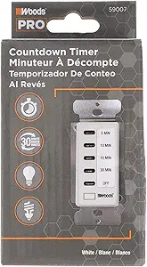 59007WD - In-Wall 30 Minute Digital Countdown Timer 15A 120V White - Southwire