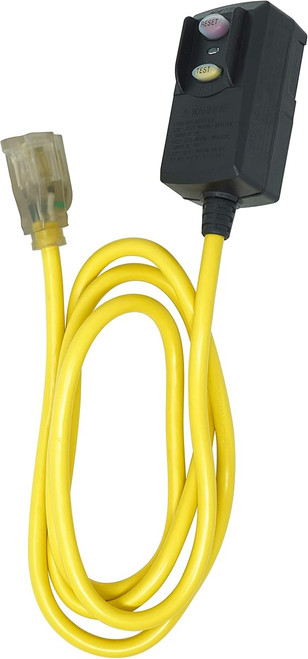 2879 - 14/3 SJTW 6ft GFCI Right Angle Single Outlet 15A Yellow Jacket - Southwire