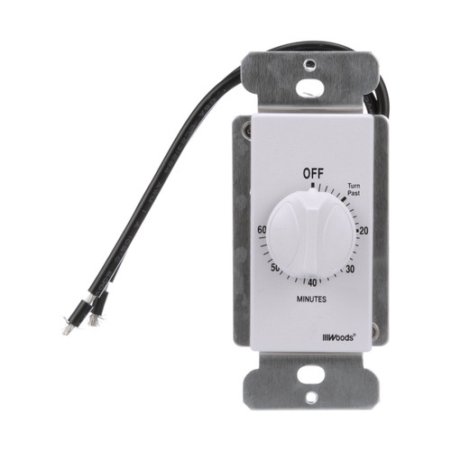 59723WD - In-Wall 60 Minute Spring Wound Timer 125V 20A White & Light Almond - Southwire