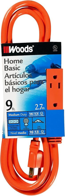 2864 - Cube Tap 16/3 SJTW 9 ft 3 Outlet Orange - Southwire