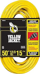 2737 - 50 ft 12/3 SJTW Outdoor Extension Cord with Lock Jaw - Yellow Jacket by Southwire