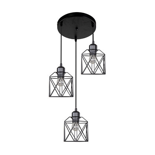 ASD ATTIC NOVA-PN-3E26R-BK - 3-Light Black Pendant with E26 Sockets - ASD Lighting