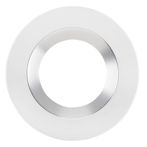 KT-RDLED-6A-SR-TRIM - 6in Hazy Chrome Reflector with White Flange Trim - Keystone Technologies