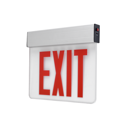 ESC04-S-C-R - Edge Lit Exit Sign Red 120-277V - ATG LED Lighting