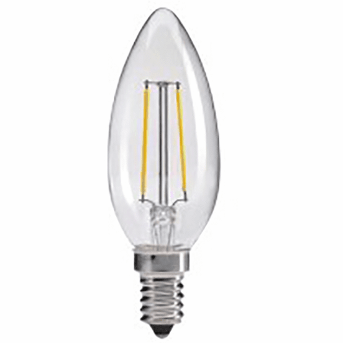 LB40TCC-DE12WW2PK - 4.5W LED Clear B11 Torpedo Candle 2700K E12 - Cyber Tech