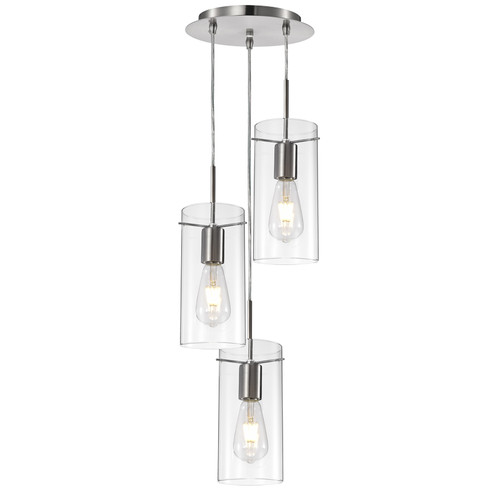 P117-A-3-62-E26 - Mini LED Pendant 3x8W 2700K E26 120V Clear Glass - Sun Park Electronics