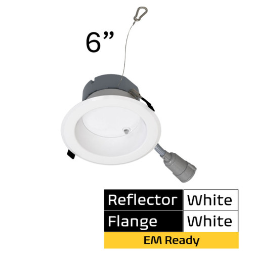 CDLEM-6-LS-CS-WH-DDV - 6in Emergency Downlight Selectable CCT - Halco