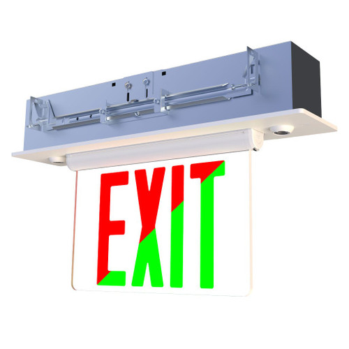 EMG-EDGC-PL-RG - Thermoplastic Edgelit Exit/Emergency Combo Red/Green White - Halco