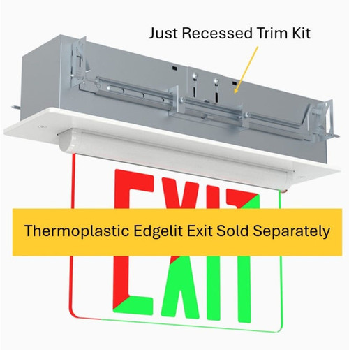 EDG-PL-RTK - Edgelit Exit Recessed Mount Trim Kit Ceiling/Wall - Halco