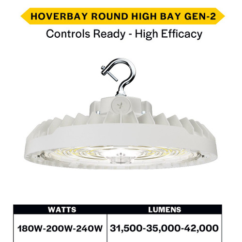 HRHB-4-LS-CS-U-HE-WH HoverBay Round Highbay Selectable - Halco